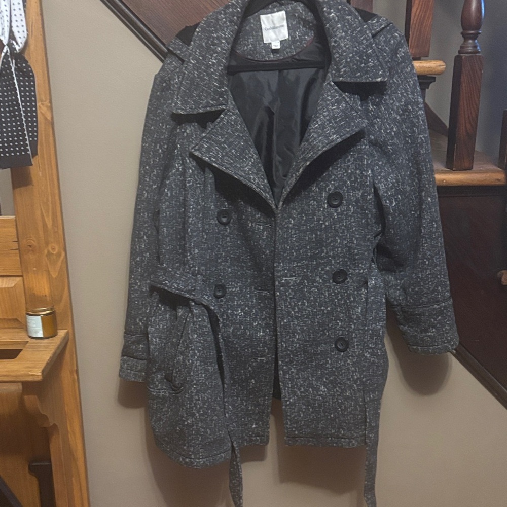 Croft & Barrow Charcoal Double-Breasted Trench Coat